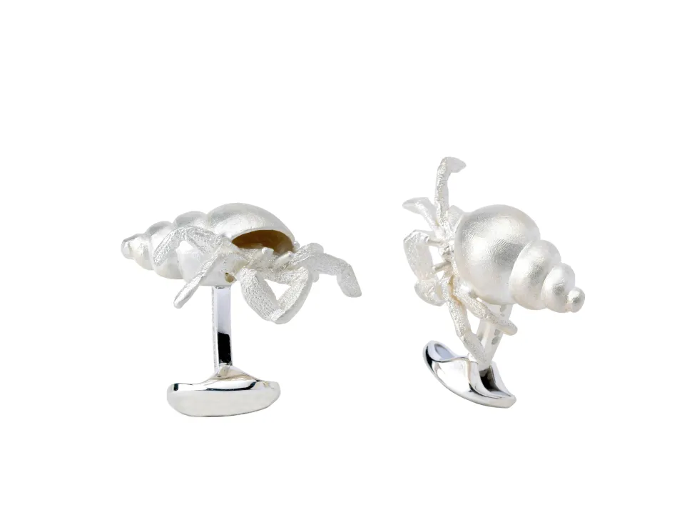 Sterling Silver Hermit Crab Cufflinks