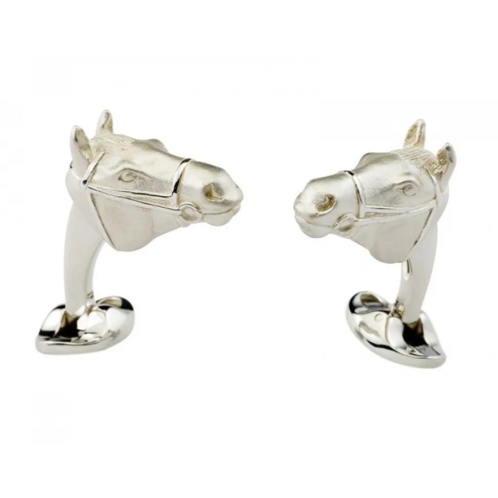 Sterling Silver Horse Head Cufflinks