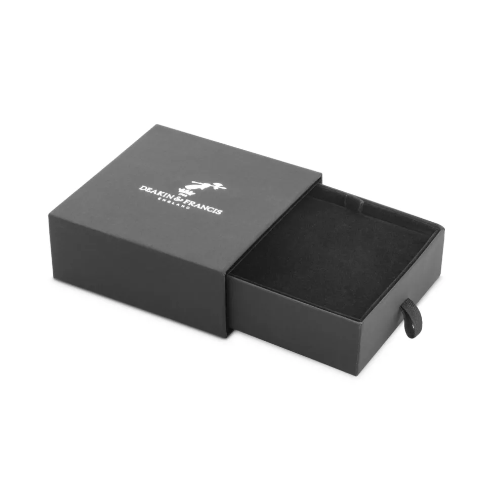 Sterling Silver ID Tag Pendant With Black Spinel Border