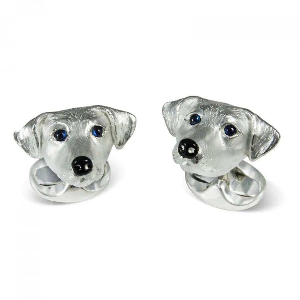 Sterling Silver Jack Russell Dog Cufflinks