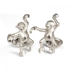 Sterling Silver 'James' Dancing Monkey Cufflinks