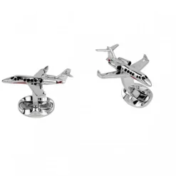 Sterling Silver Jet Cufflinks