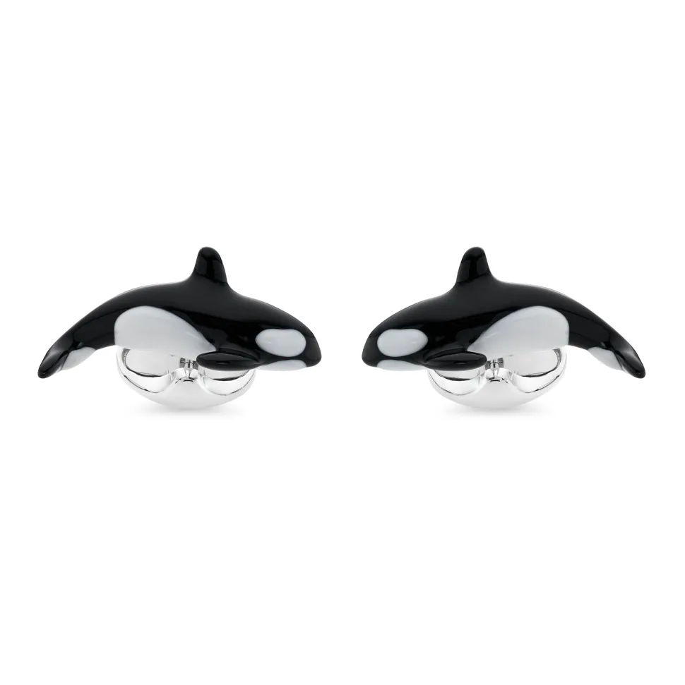 Sterling Silver Killer Whale Cufflinks