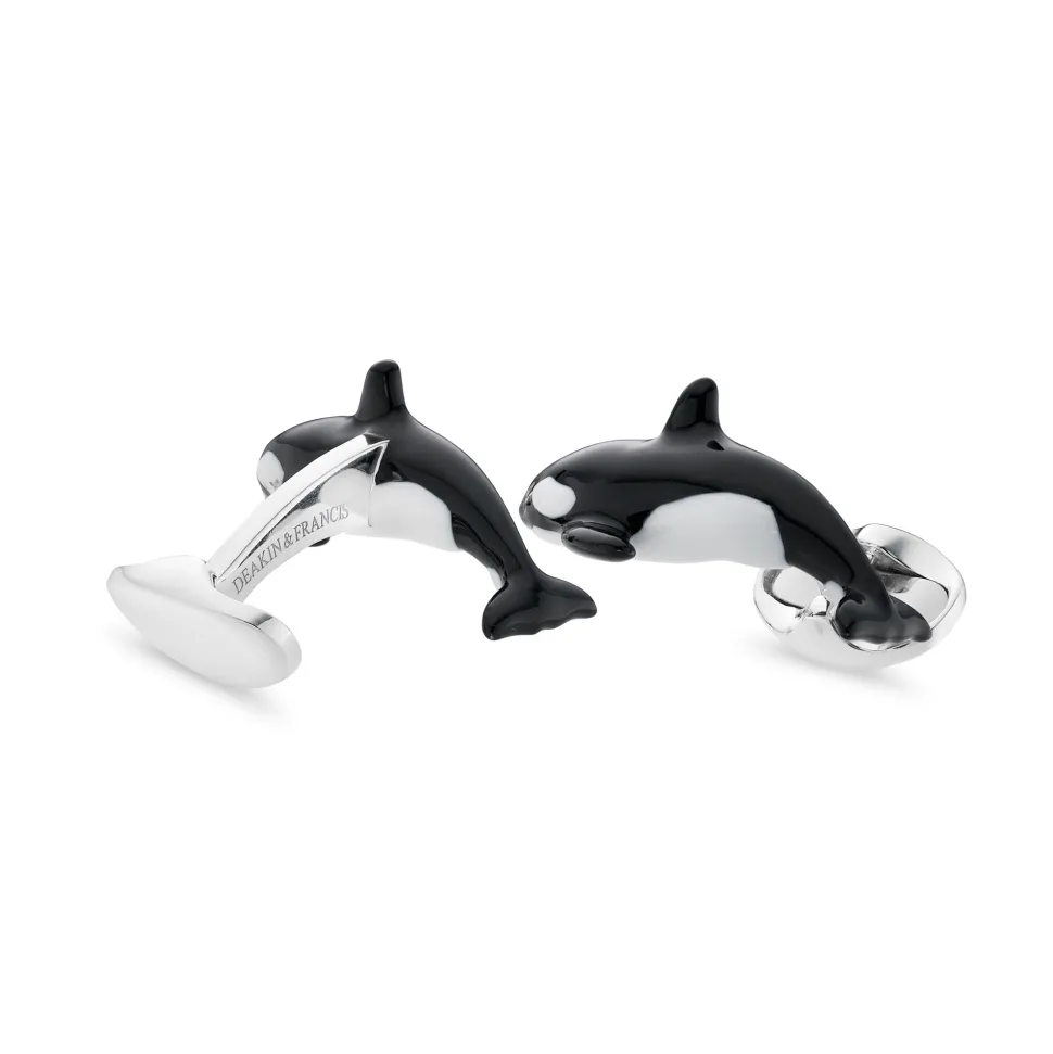 Sterling Silver Killer Whale Cufflinks
