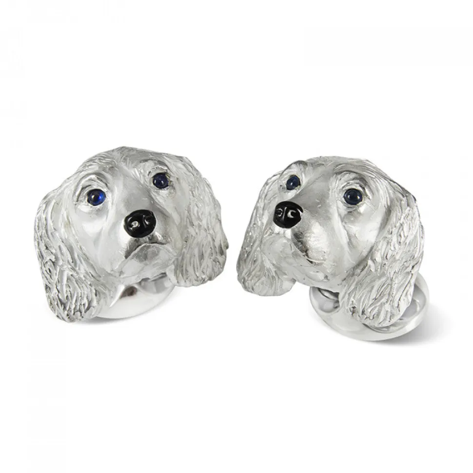 Sterling Silver King Charles Spaniel Dog Cufflinks
