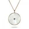 Sterling Silver Large Pendant with White Mother-of-Pearl and an Aquama
