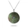 Sterling Silver Large Pendant with Grey Mother-of-Pearl and an Aquamar
