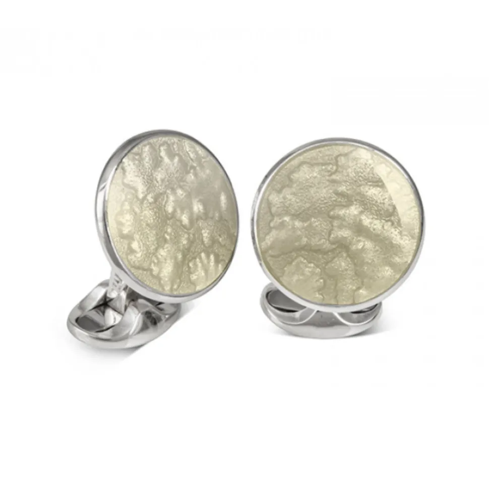 Sterling Silver Light Grey Haze Enamel Dress Stud Set