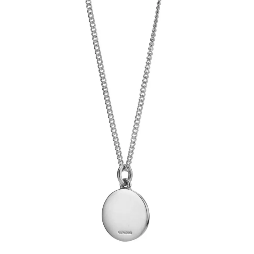 Sterling Silver 15mm Disc Pendant with Chain