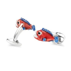 Sterling Silver Monster Fish Cufflinks
