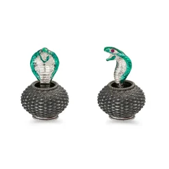 Sterling Silver Moving Cobra Cufflinks