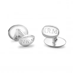 Sterling Silver Navy Blue, Sky Blue & Silver Enamel Cufflinks