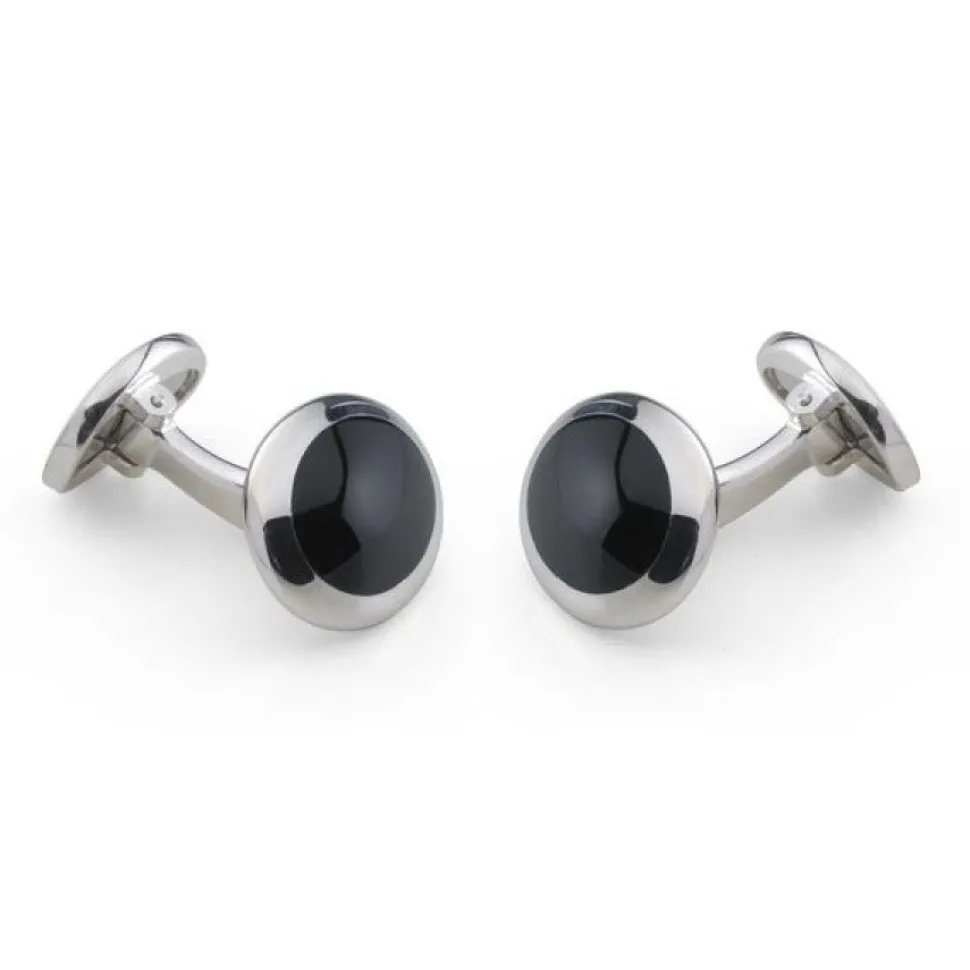 Sterling Silver Oval Black Onyx Dress Set