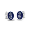 Sterling Silver Oval Enamel Coronation Cufflinks