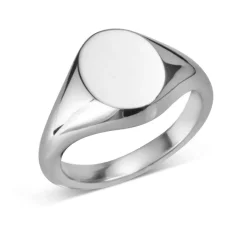 Sterling Silver Oval Signet Ring (10.5×8.5mm)