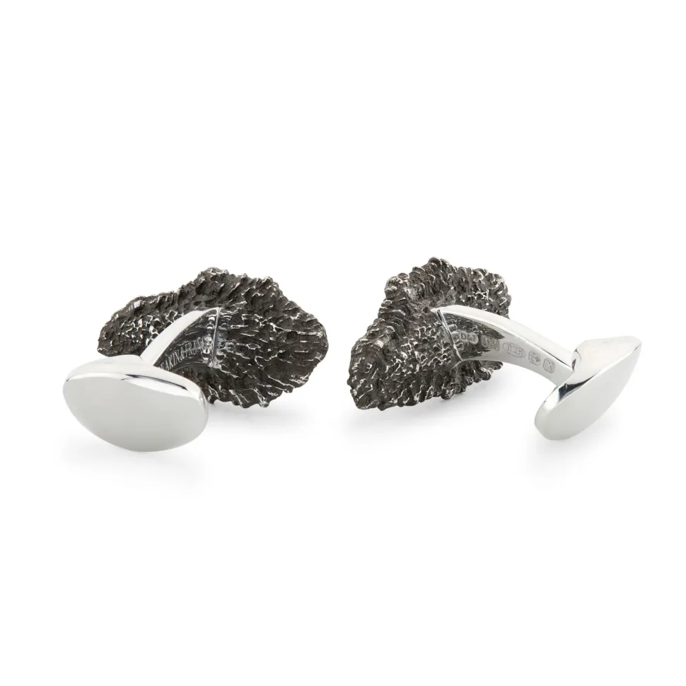 Sterling Silver Oxidised Oyster And Pearl Cufflinks