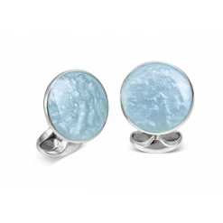 Sterling Silver Pale Blue Haze Enamel Dress Stud Set