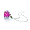 Sterling Silver Pink Dinosaur Pendant