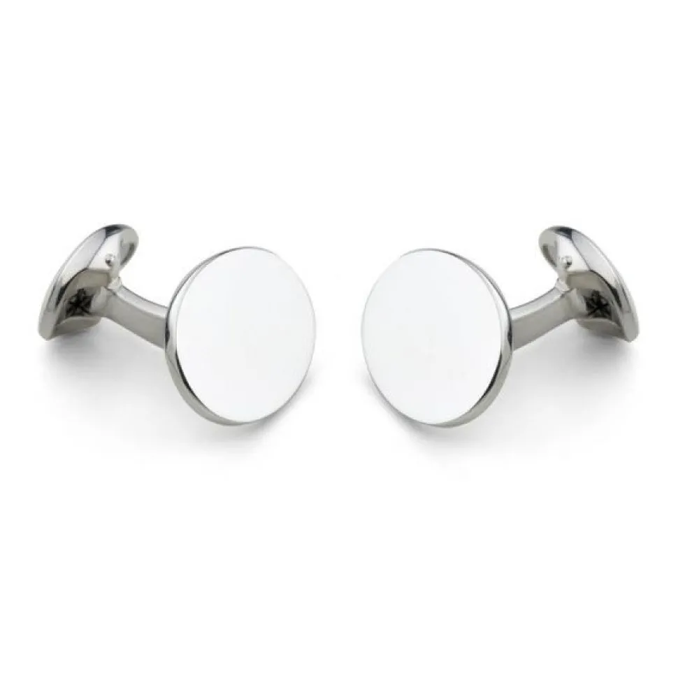 Sterling Silver Plain Oval Cufflinks