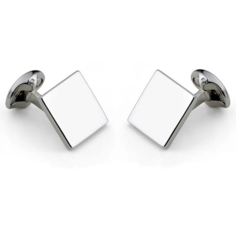Sterling Silver Plain Square Cufflinks