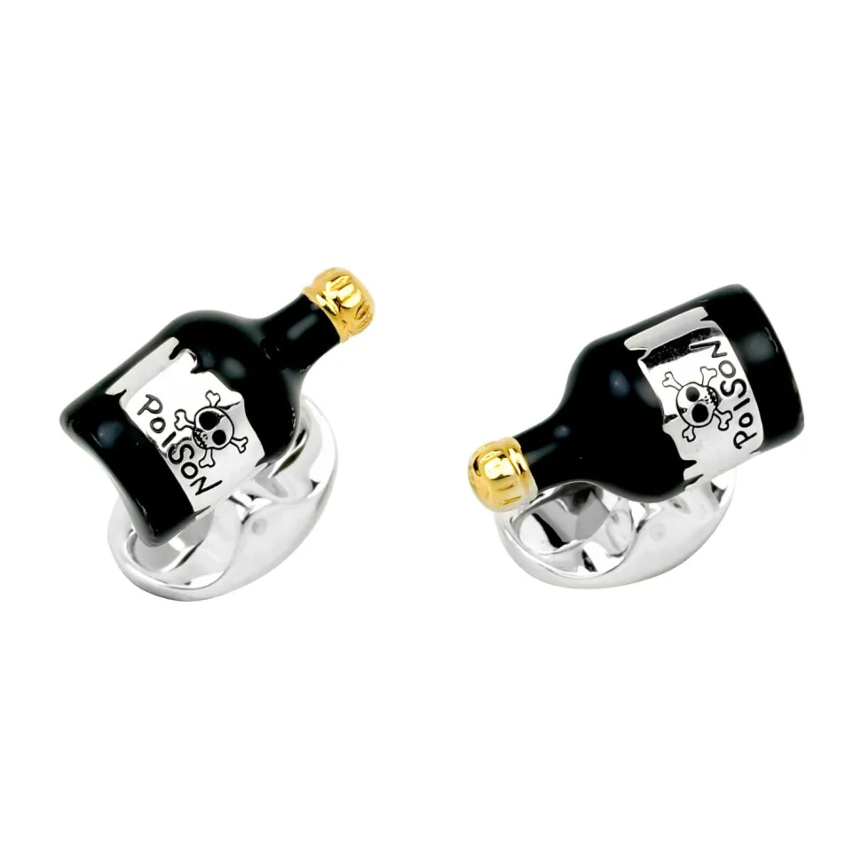 Sterling Silver Poison Bottle Cufflinks