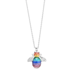 Sterling Silver Rainbow Bumble Bee Pendant