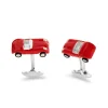 Sterling Silver Red Enamel Toy Sports Car Cufflinks