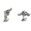 Sterling Silver Revolver Gun Cufflinks