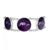 Sterling Silver Rhino 6 Disc Purple Enamel Bracelet