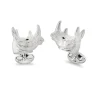 Sterling Silver Rhino Head Cufflinks
