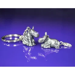 Sterling Silver Rhino Keyring