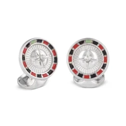 Sterling Silver Roulette Wheel Cufflinks