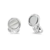 Sterling Silver Round Framed Mother Of Pearl Cufflinks