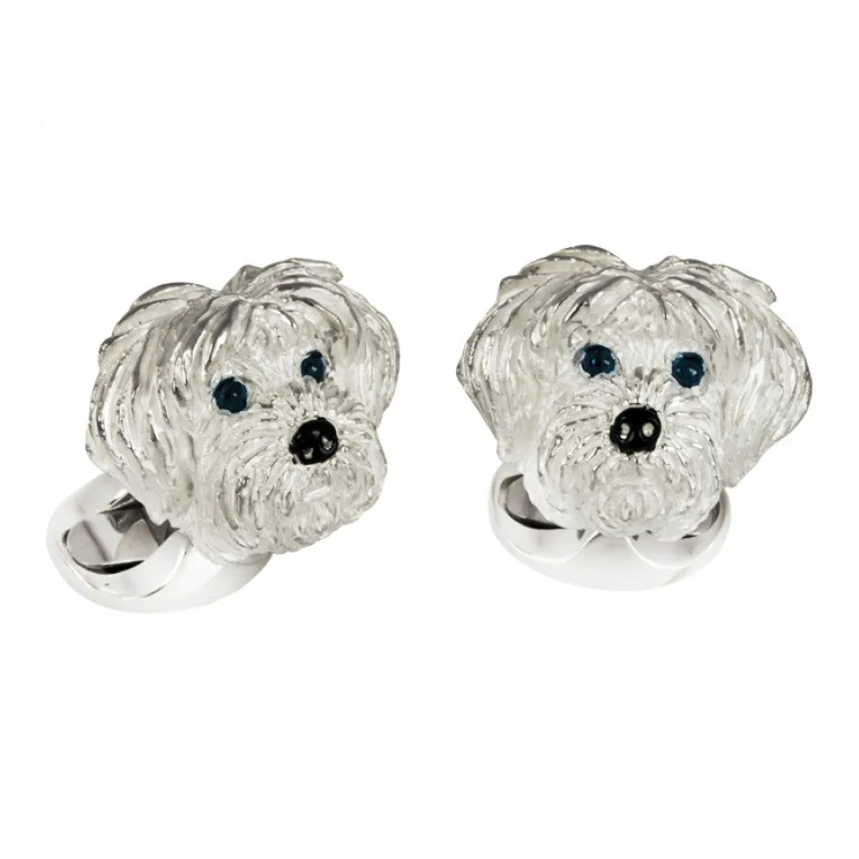 Sterling Silver Shih Tzu Dog Cufflinks