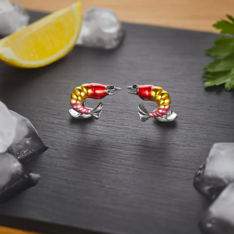 Sterling Silver Shrimp Cufflinks