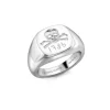 Sterling Silver Skull & Cross Bones Ladies Signet Ring