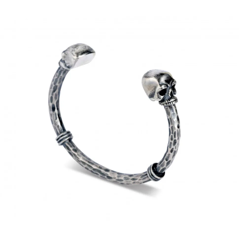Sterling Silver Skull Bangle