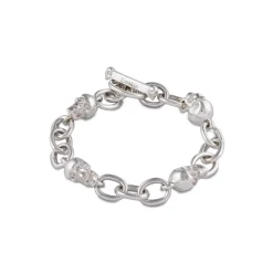 Sterling Silver Skull Chain Bracelet