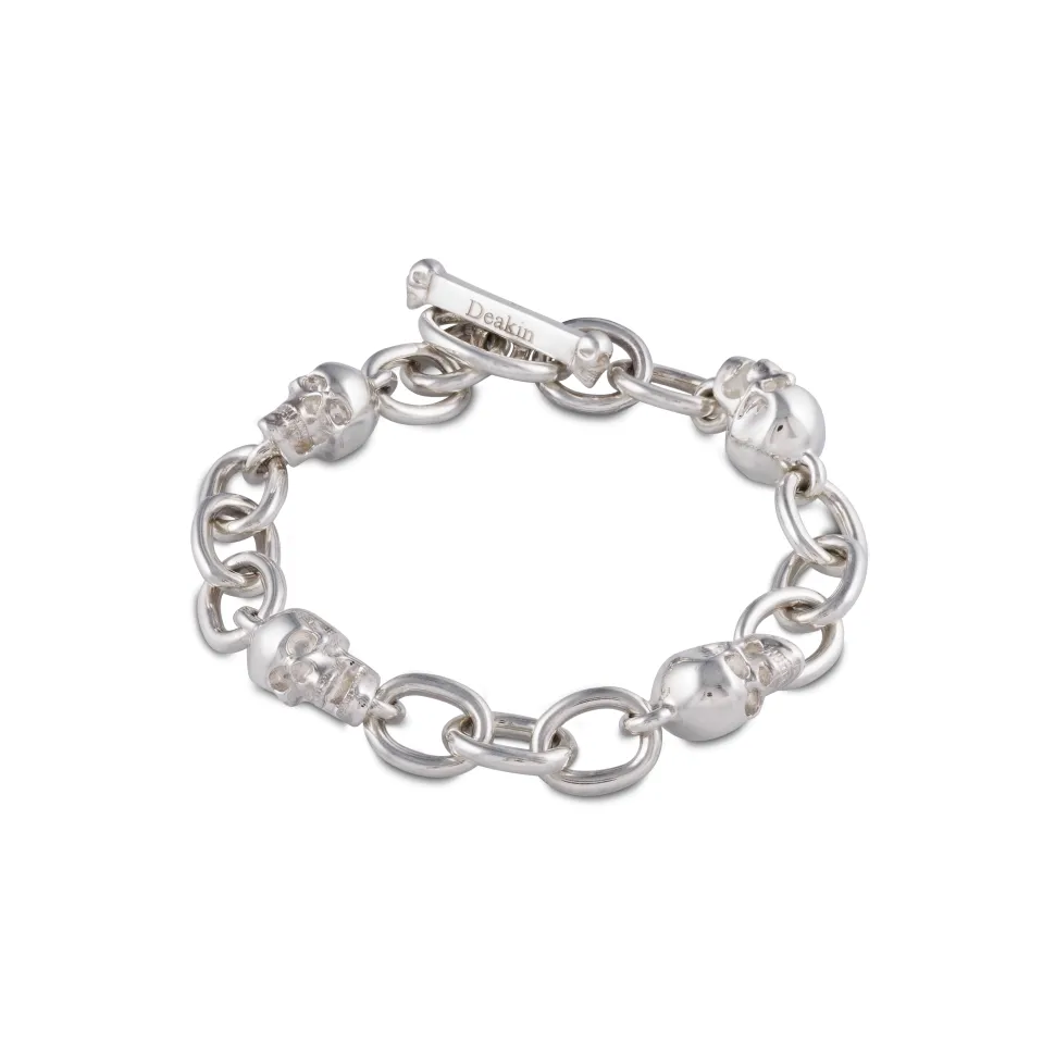 Sterling Silver Skull Chain Bracelet