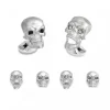 Sterling Silver Skull Dress Stud Set with Diamond Eyes