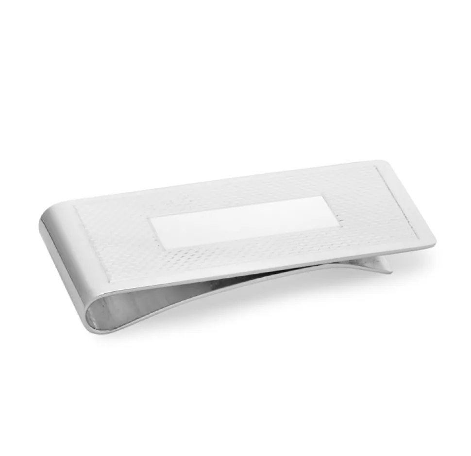 Sterling Silver Small Engine Turned Money Clip