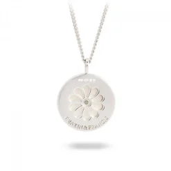 Sterling Silver Small Pendant with Grey Mother-of-Pearl and an Aquamar