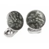 Sterling Silver Summer Haze Enamel Cufflinks in Dark Grey