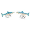 Sterling Silver Swimming Salmon Cufflinks