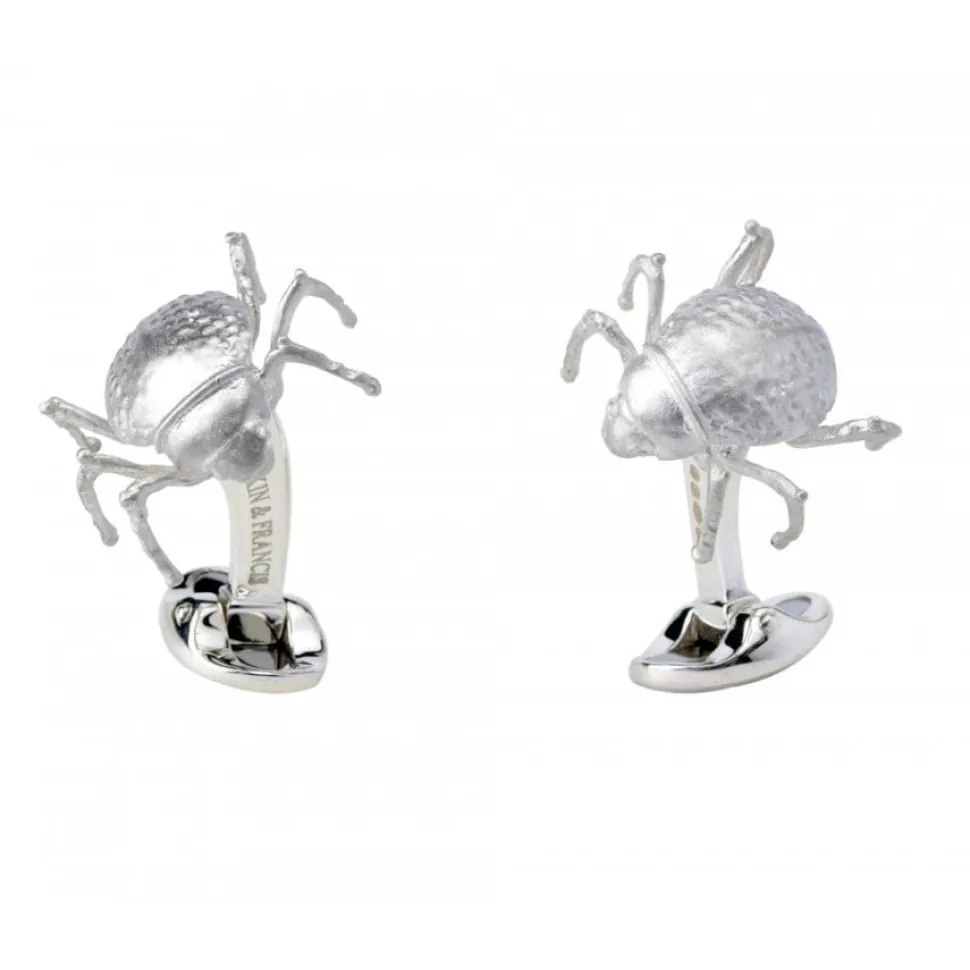 Sterling Silver Tok Tokkie Beetle Cufflinks