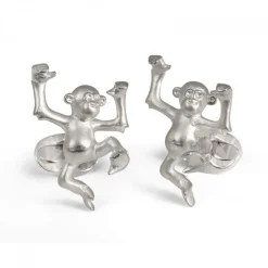 Sterling Silver 'Tom' Dancing Monkey Cufflinks