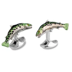 Sterling Silver Trout Cufflinks
