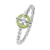 Sterling Silver Vitreous Enamel Shagreen Bracelet - Lime Green