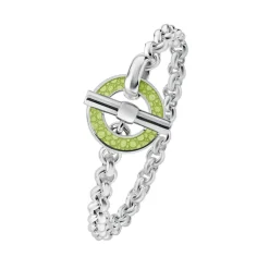 Sterling Silver Vitreous Enamel Shagreen Bracelet - Lime Green