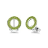 Sterling Silver Vitreous Enamel Shagreen Cufflinks - Lime Green